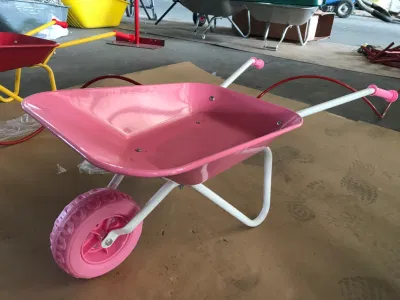 Mini leggero piccolo acciaio plastica metallo giardino Yard bambini Ruota giocattolo con carriola a rotelle