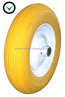  Carrello portarotole in fabbrica per impieghi pesanti senza soild a colori Go Ruota in PU espanso 400-8 con bordo in acciaio/plastica