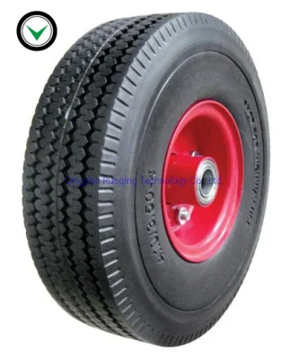 Carrello portarotole in fabbrica per impieghi pesanti senza soild a colori Go Ruota in PU espanso 400-8 con bordo in acciaio/plastica