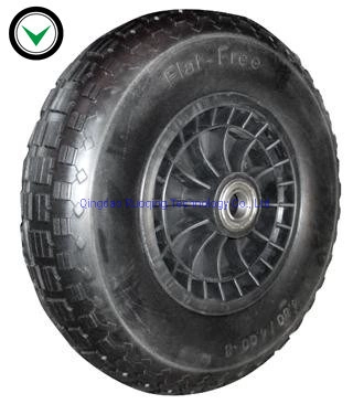 Carrello portarotole in fabbrica per impieghi pesanti senza soild a colori Go Ruota in PU espanso 400-8 con bordo in acciaio/plastica