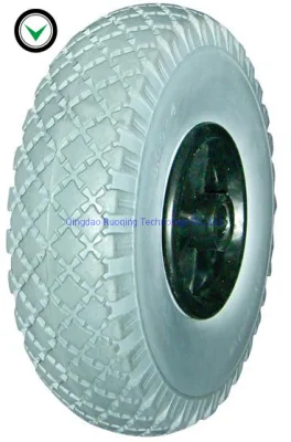 Carrello portarotole in fabbrica per impieghi pesanti senza soild a colori Go Ruota in PU espanso 400-8 con bordo in acciaio/plastica
