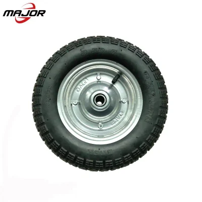 350-7 3.50-7 ruota pneumatica in gomma per carriola da giardino Mozzo in acciaio per autocarro manuale