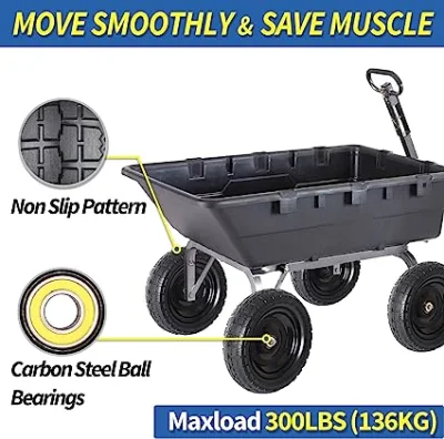 Ruota e pneumatico solido senza pianale da 13 pollici per carrello da giardino con carrone con carrone Dolly Lawn Mover Go Kart--2 Pack