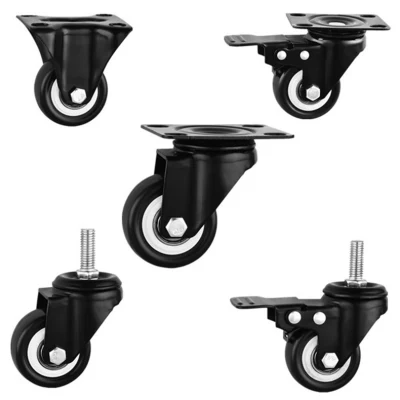 China Universal 2 3 4 poll. Acciaio inox rotondo ufficio Ruota a ruota con stelo nero con freno per carrello da sedia