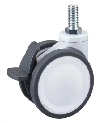 China Universal 2 3 4 poll. Acciaio inox rotondo ufficio Ruota a ruota con stelo nero con freno per carrello da sedia