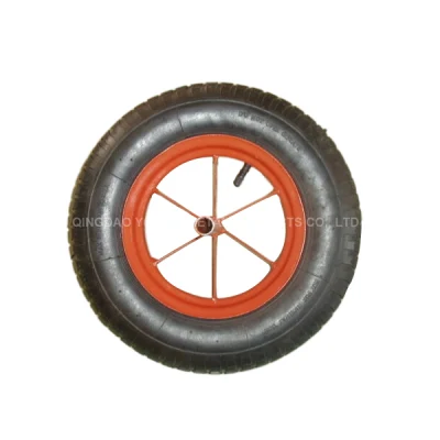 Pneumatico gommato gommato a carriola da 16 pollici 4.80 / 4.00-8 Ruota del carrello manuale