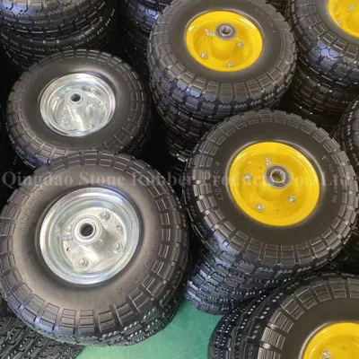Carrello in schiuma PU piatto e privo di poliuretano in gomma piena per impieghi pesanti Ruota carriola