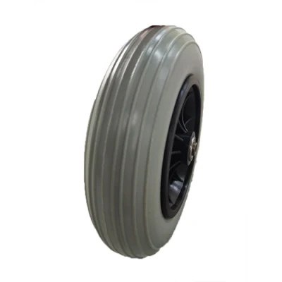  Ruota gommata in PU espanso con bordo in plastica PP o nylon piccolo Con carrello a mano con cuscinetto/rimorchio da giardino/ruota a carrana