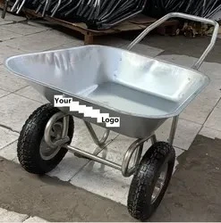 Vendita a caldo ruote doppie 65L in metallo Wb6211 uso giardino