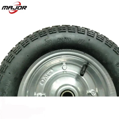 350-7 3.50-7 ruota pneumatica in gomma per carriola da giardino Mozzo in acciaio per autocarro manuale