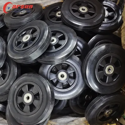 Ruote Carsun 250mm per impieghi pesanti 10 pollici in gomma piena nera Ruote