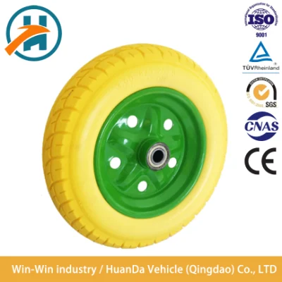  Fabbricato in Cina fabbrica 13 pollici 3.25-8 Flat Free PU Ruota gommata riempita di schiuma per carrello per prato con carrelli a carrello