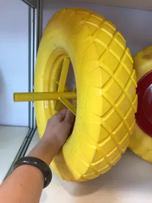  Ruota in PU a colori con bordo in acciaio/plastica
