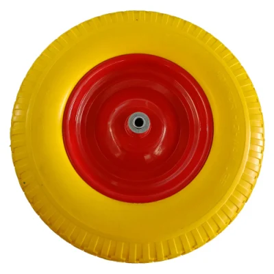 Ruota in schiuma da 16 pollici 4.00-8 PU gommata a ruota libera piatta E ruota