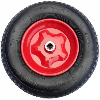 4.00-8 ruota in gomma pneumatica, ruota a carropola ruota in acciaio cerchione con cuscinetto a sfere, pneumatico in nylon 2pr 4pr per carropola