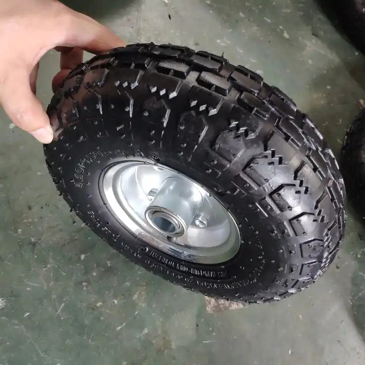 Wheelbarrow Inflatable Rubber Wheels 3.50-4 Hand Trolley Tire