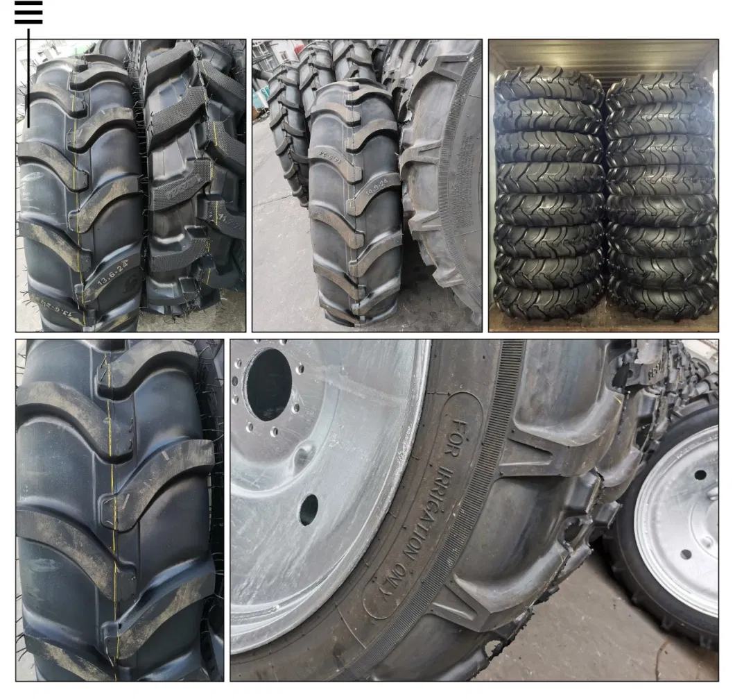 Hanmix Industrial Agricultural Farm Irrigation Tyre on Paddy Feald Rice Transplante Wheels Solid Tractor and Harvester Rubber 11.2-24, 11.2-38, 13.6-24,