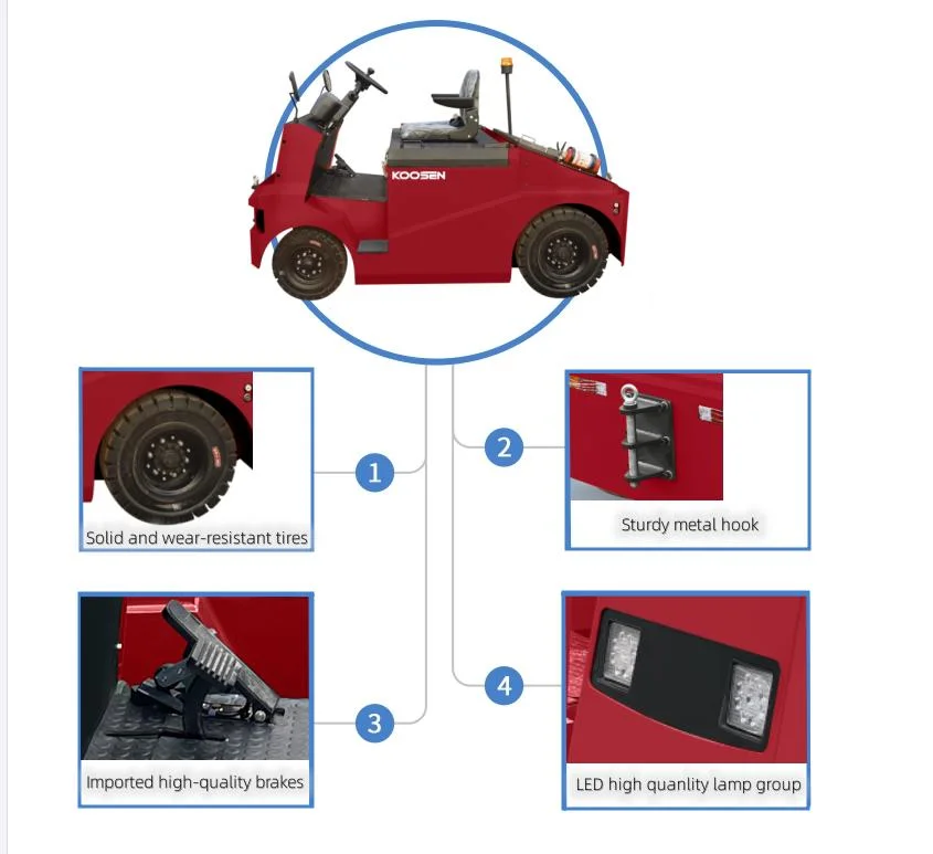 Koosen Seated Heavy Electric Forklift Tractor Tow Tractor with AC Power and CE