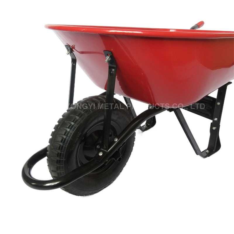 Custom 5CF 6CF 7CF Steel Pallet 100L Pneumatic Wheel Construction Concrete South American Wheelbarrow