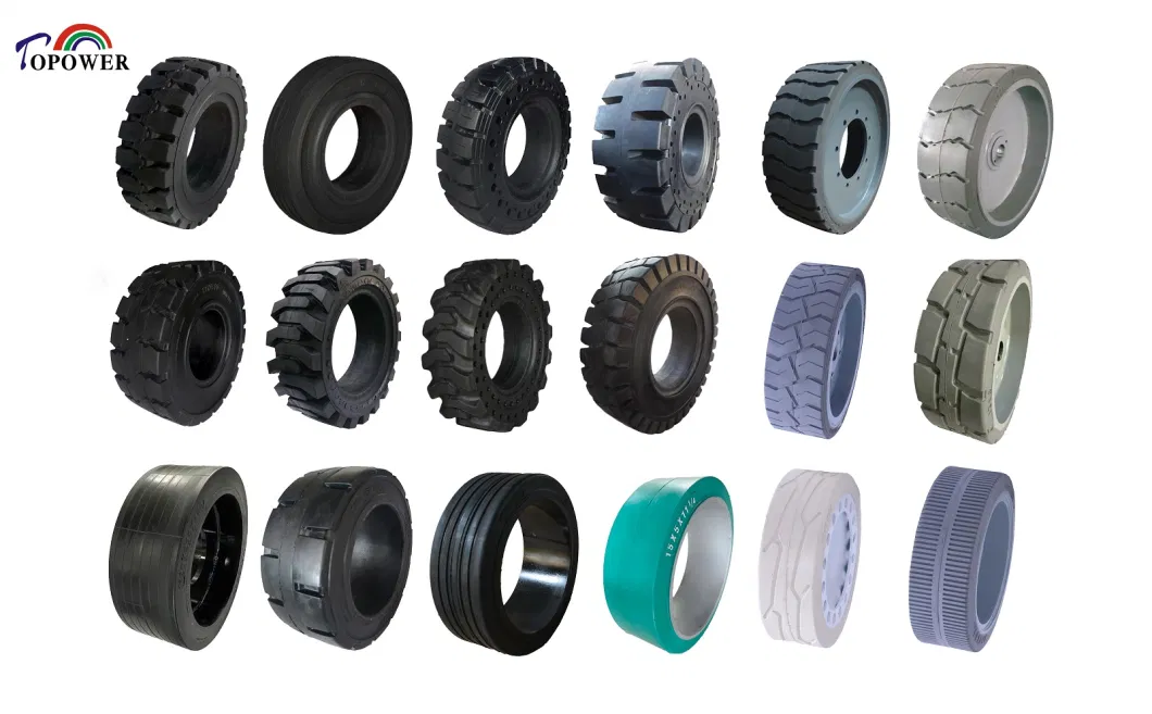 6X2.5 2.50-4 3.00-5 3.50-5 3.50-6 4.00-8 5.00-8 Tailer Solid Tire Agricultural Vehicle Tyre Industrial Rubber Wheel