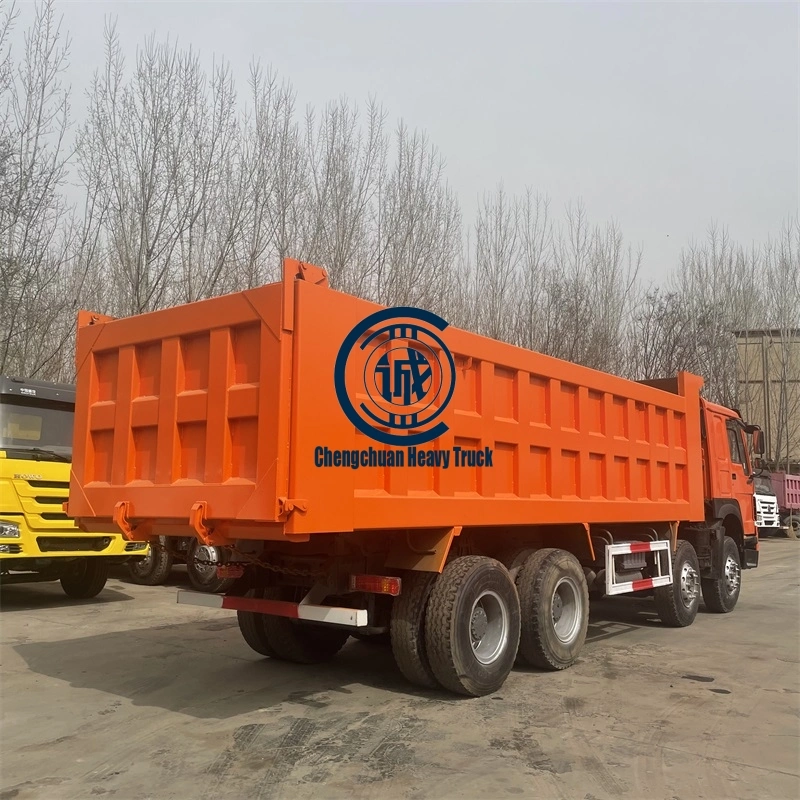 Dump 8X4 Orange 12 Tyres Market for Africa Used Trucks with Excellent Condition