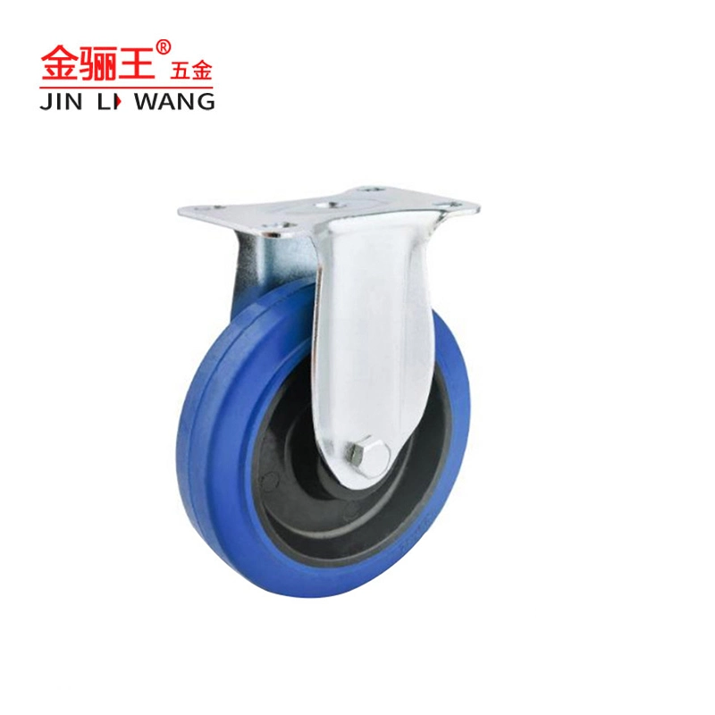 Industrial Caster 3 &quot;4&quot; 5 &quot;Blue Rubber TPR Wheel Universal Wheel Wheelbarrow Caster Fixed Swivel Castor Mute Heavy Duty Caster Castor for Replacement