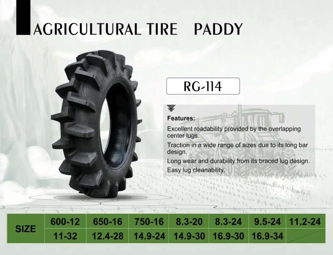 Hanmix Agr Industrial Farm Paddy Feald Rice Transplante Irrigation Wheels Solid Rubber Tractor Harvester 8.3-20/24 9.5-24 11.2-24 Agricultural Tires Tyres