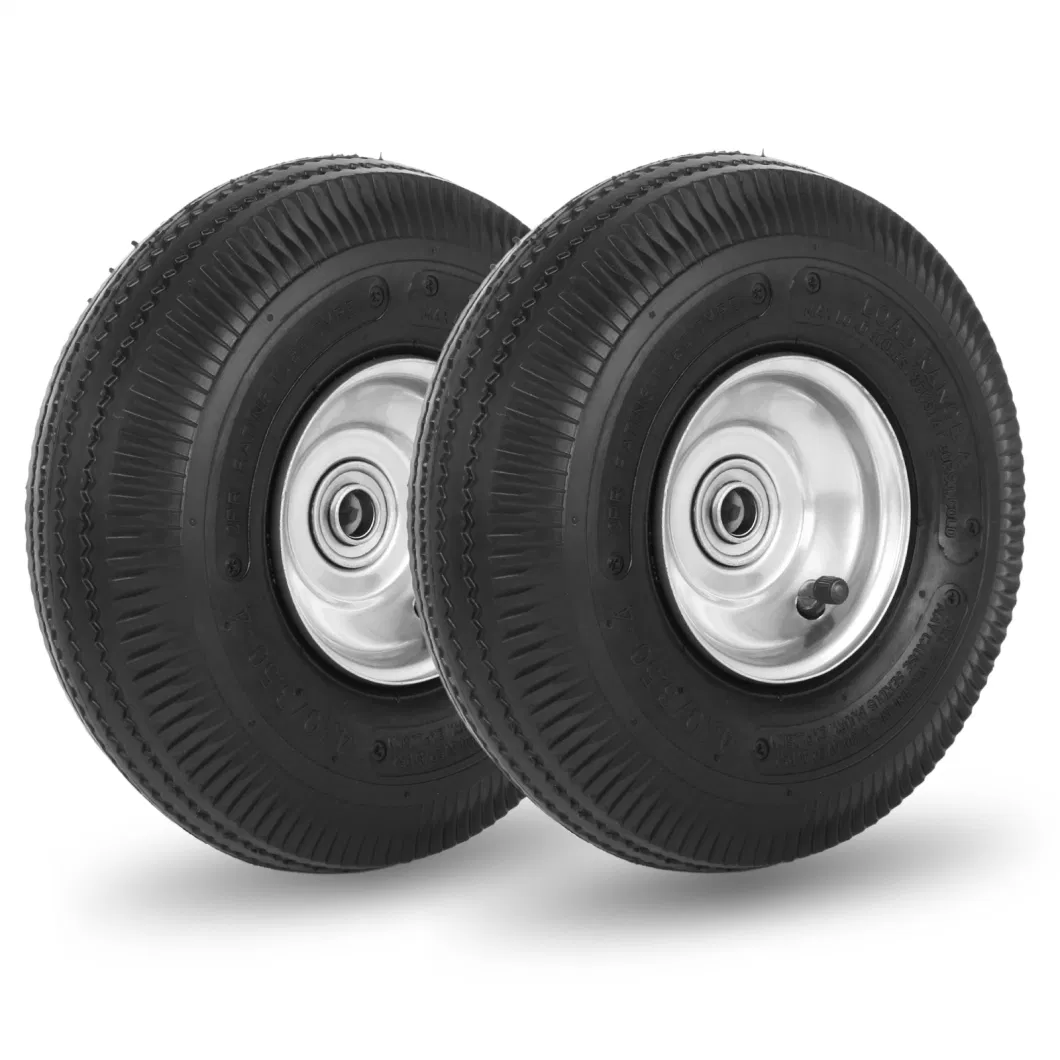 10 Inch 4.10/3.50-4 Pneumatic Rubber Tire Wheel for Hand Truck Trolley Dolly Garden Wagon Cart Wheel Replacement