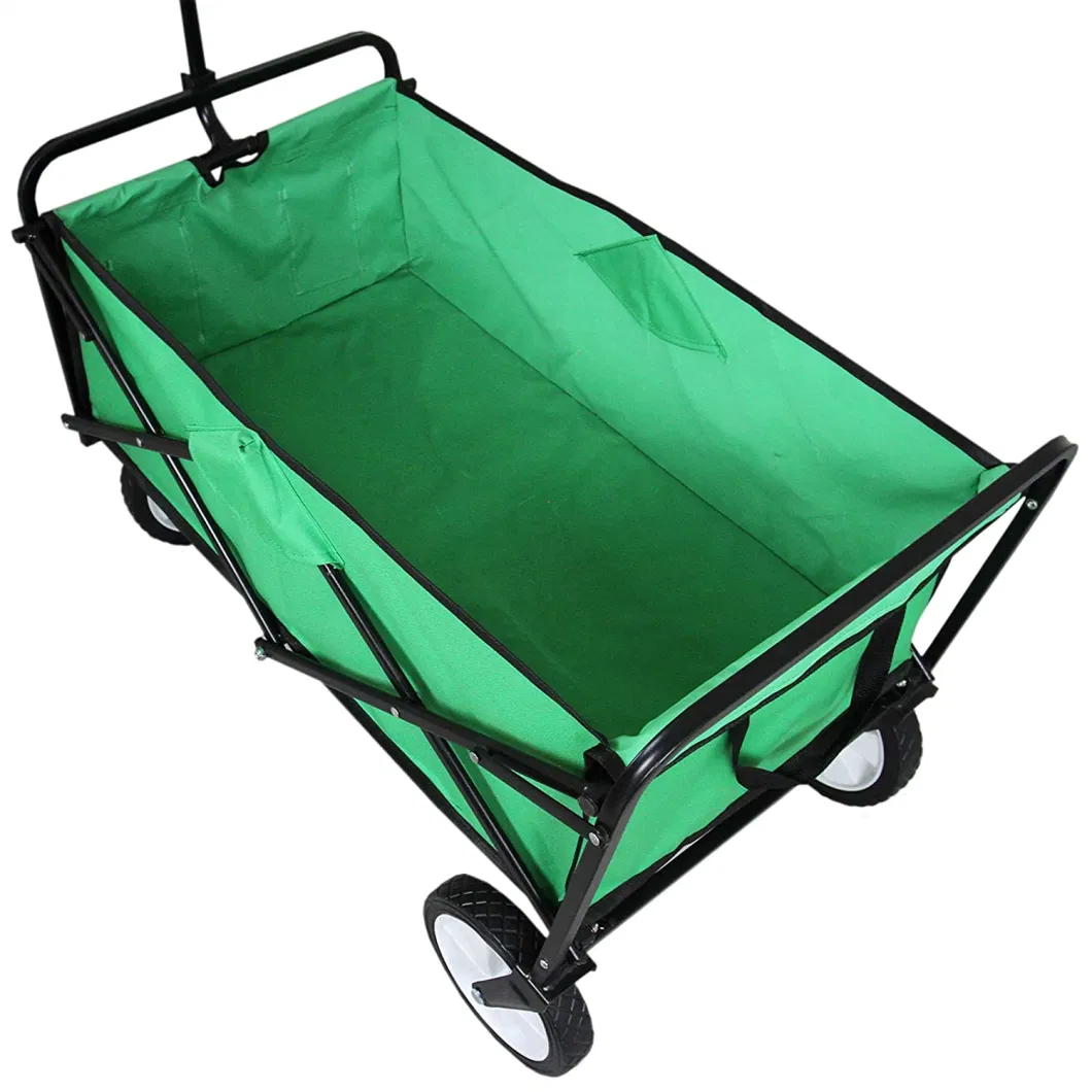 Four Wheels 70kg Heavy Duty Foldable Wheelbarrow, Trolley, Cart-Garden Tool