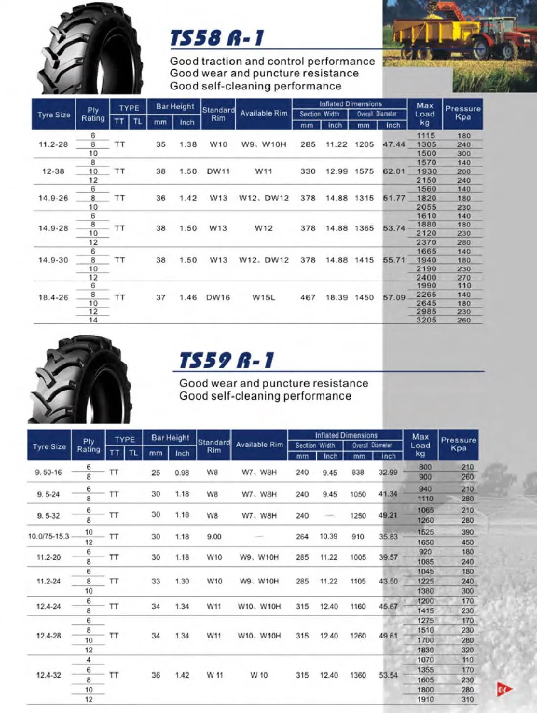 Radial Bias Agricultural Farm Tractor Tyre 10.0/75-15.3 10.5/80-18 12.5/80-18 R4 Taishan F2 4.00-12 4.00-14 4.00-16 5.00-15 5.50-15 6.00-16 6.50-16 Taishan