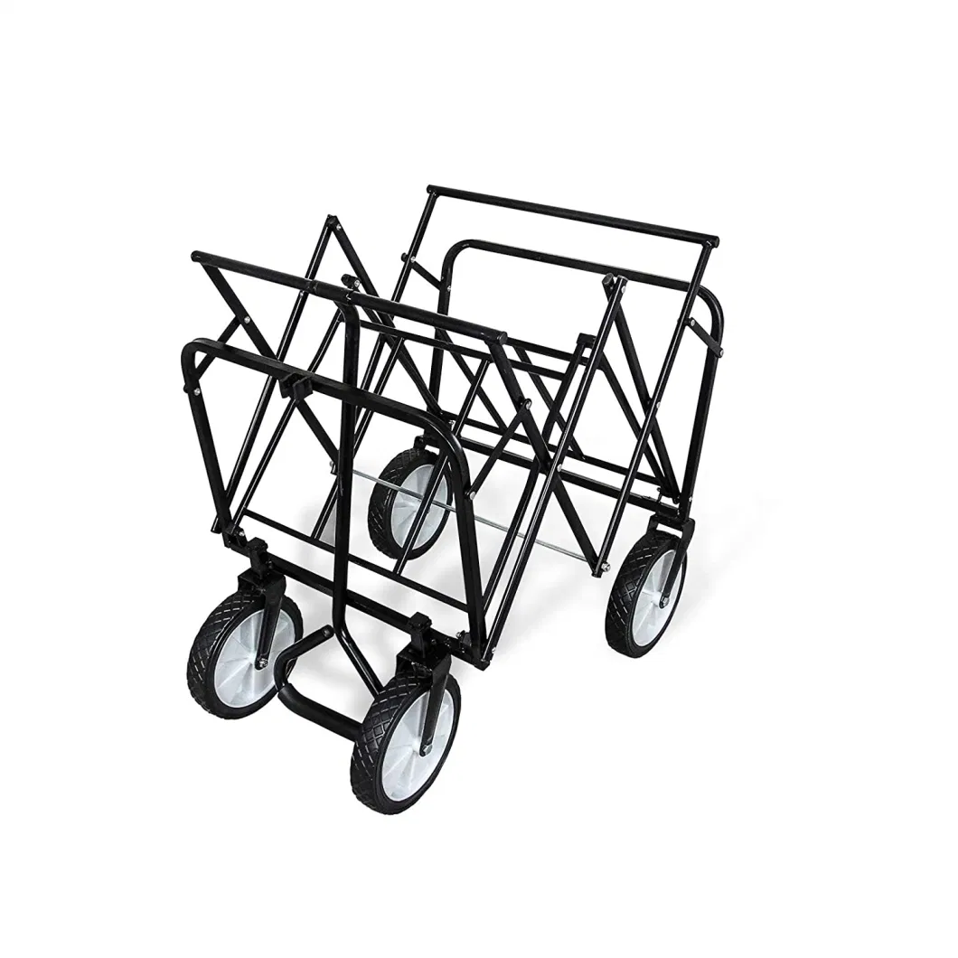 Four Wheels 70kg Heavy Duty Foldable Wheelbarrow, Trolley, Cart-Garden Tool