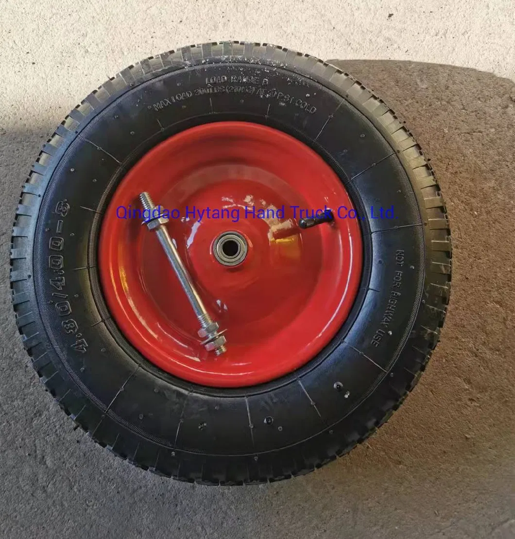 4.00-8 Rubber Wheel Metal Rim 6001zz Ball Bearing with 12mm Axle