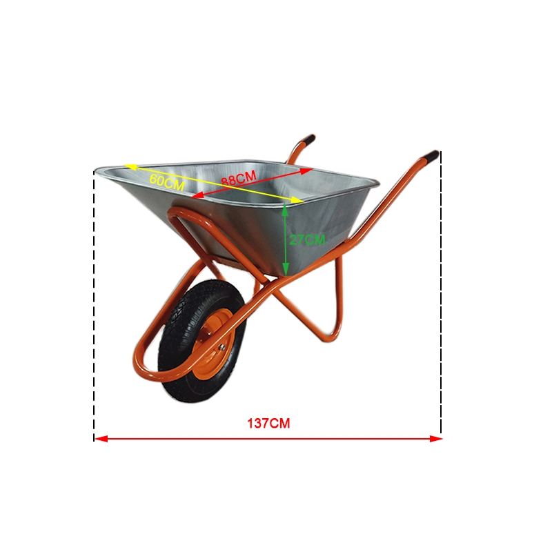 Heavy Duty Construction Wheelbarrow Wb6418 with Galvanized Tray