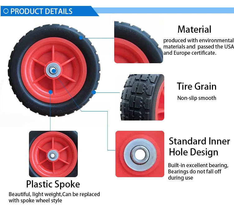 Wheelbarrow Tire Flat Free Wheel Small PU Foam Rubber Wheels 260X85 for Wholesales