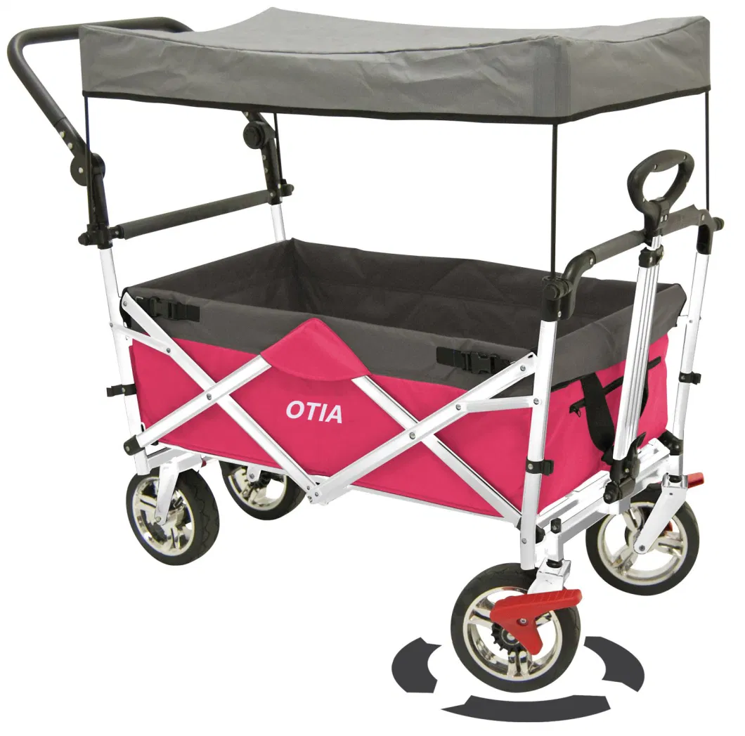 Folding Camping Cart Garden Wagon 4 Wheel