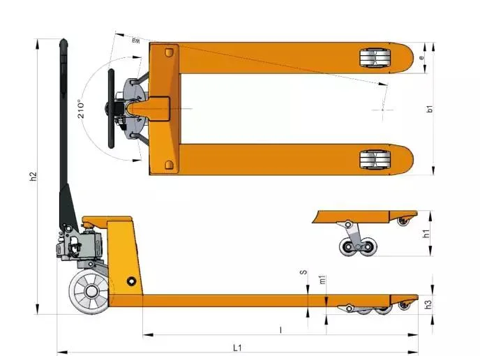 Cjlift Hot Selling Hydraulic Trolley 2.5t 550*1150mm PU Wheel