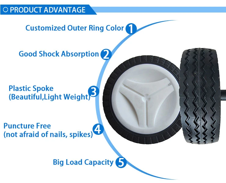 10X4 PU Foam Golf Trolley Cart Wheel with One-Way Bearing