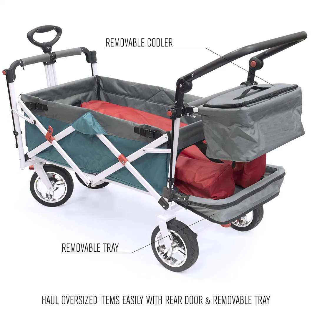 Portal Folding Collapsible Wagon Utility Outdoor Camping Beach Cart Garden Park Trolley 4 Strong Wheels