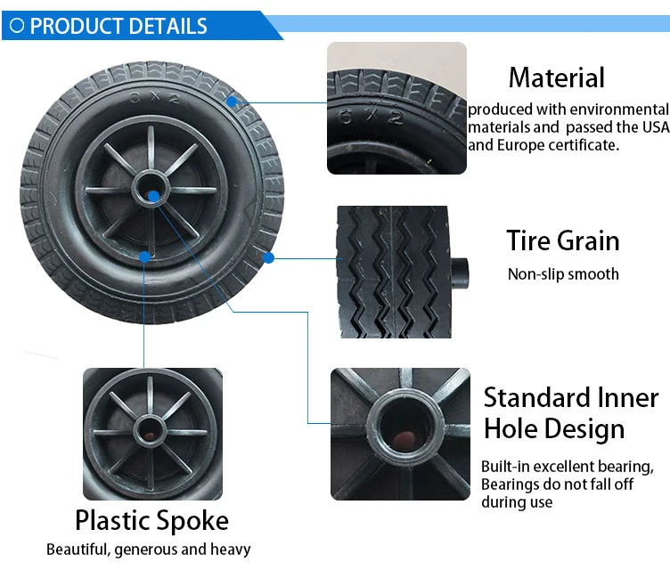 10X4 PU Foam Golf Trolley Cart Wheel with One-Way Bearing