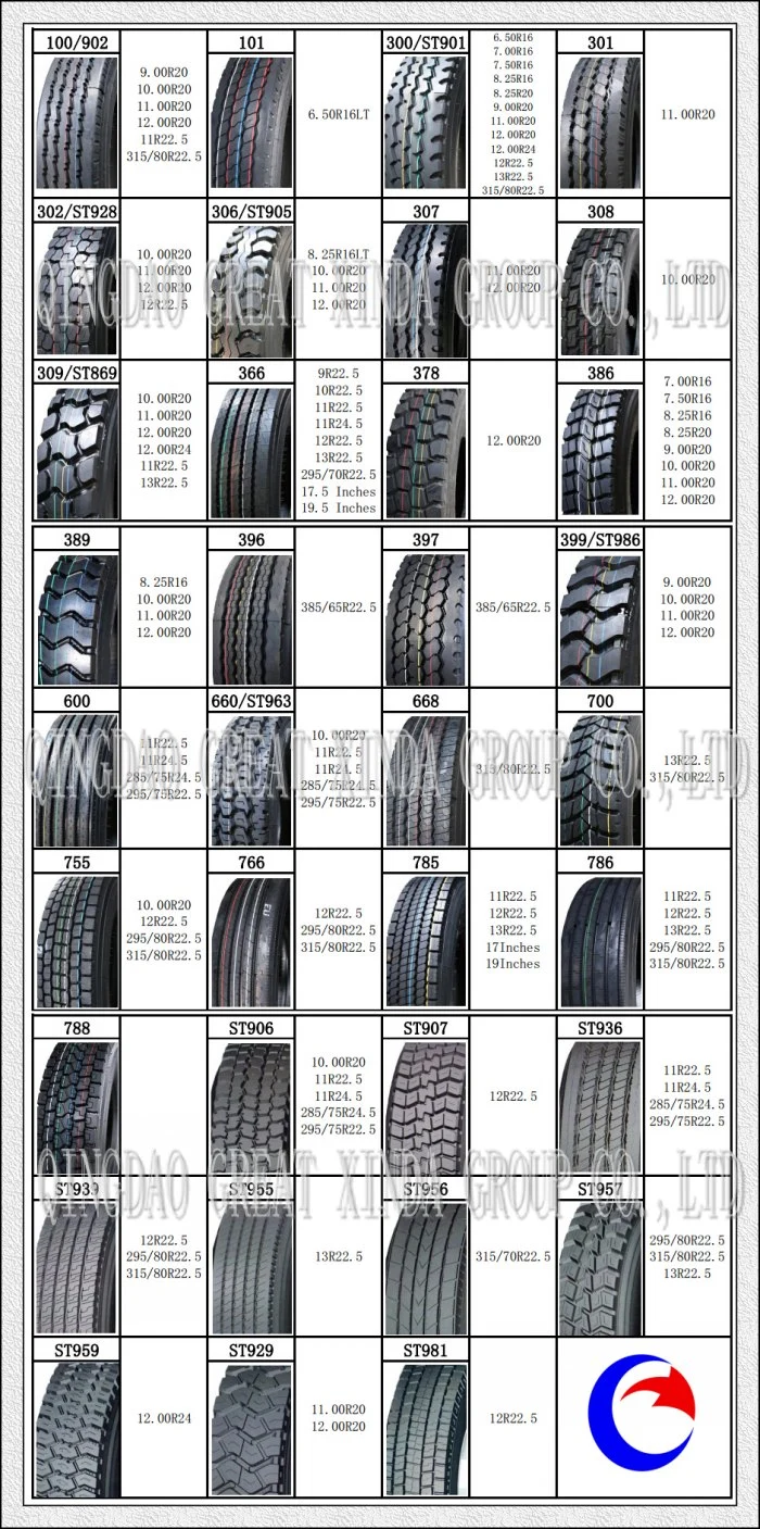Doupro Heavy Truck Tyre, Rockstone Tubeless Rubber Tyres, Yongsheng Trailer Tyre