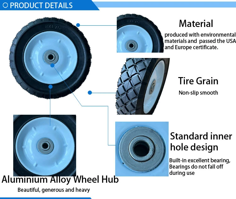 8 Inch Solid Rubber Wheel Lawn Machine Wheels