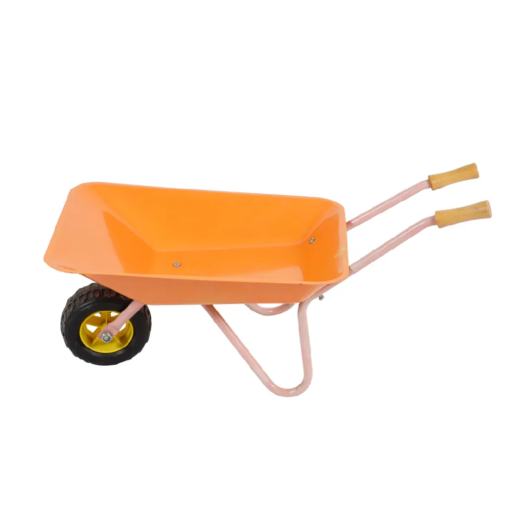 Kids Metal Rubber Wheel Wheelbarrow