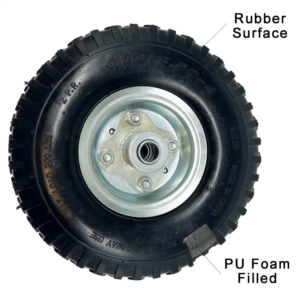 4.10/3.50-4 Solid Rubber Filled PU Foam Wheel and Tires
