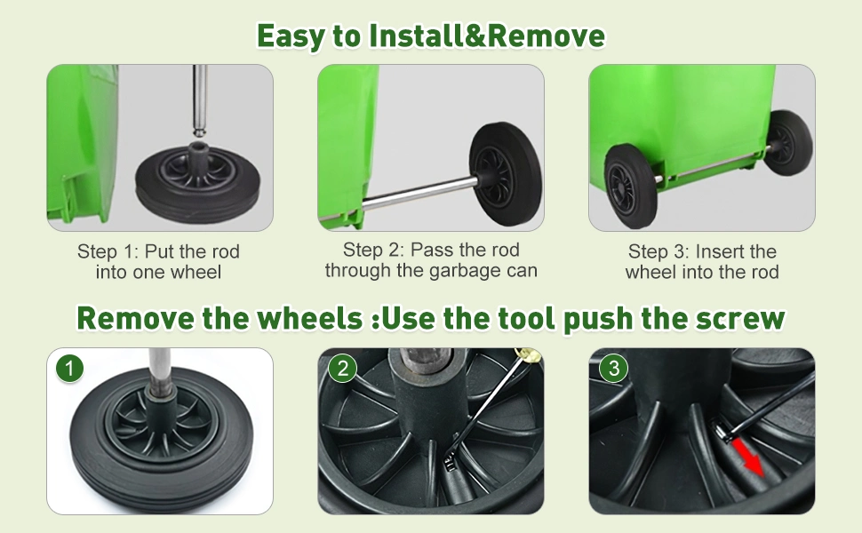 Garbage Bin Wheel Wastebasket Pulley Wheel Replacement Parts