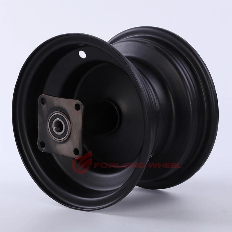 Forlong Red Color 2.5X8 Inch Steel Wheel Rims for Pushcart Wheelbarrow