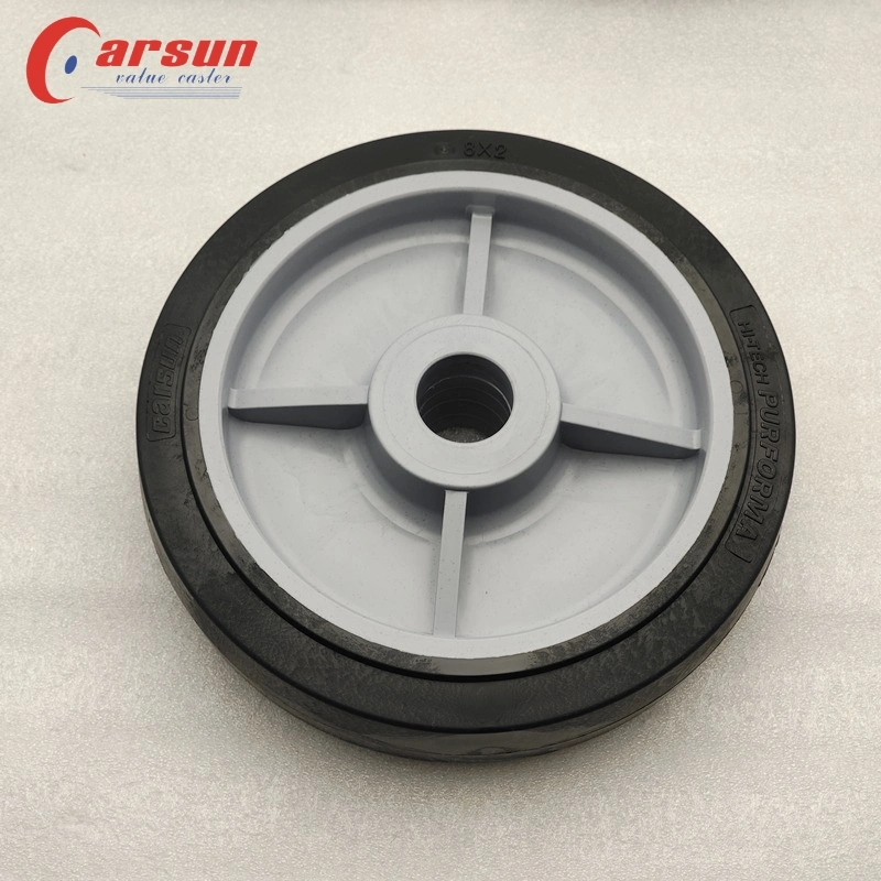Carsun 250mm Heavy Duty Wheels 10 Inch Black Solid Rubber Wheels