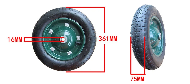 13 Inch 16inch Pneumatic Rubber Wheel for Garden Wagon Cart Trolley Wheelbarrow
