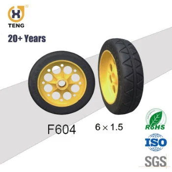 Hot Selling 6 Inch PU Solid Wheel /Flat Free Tire