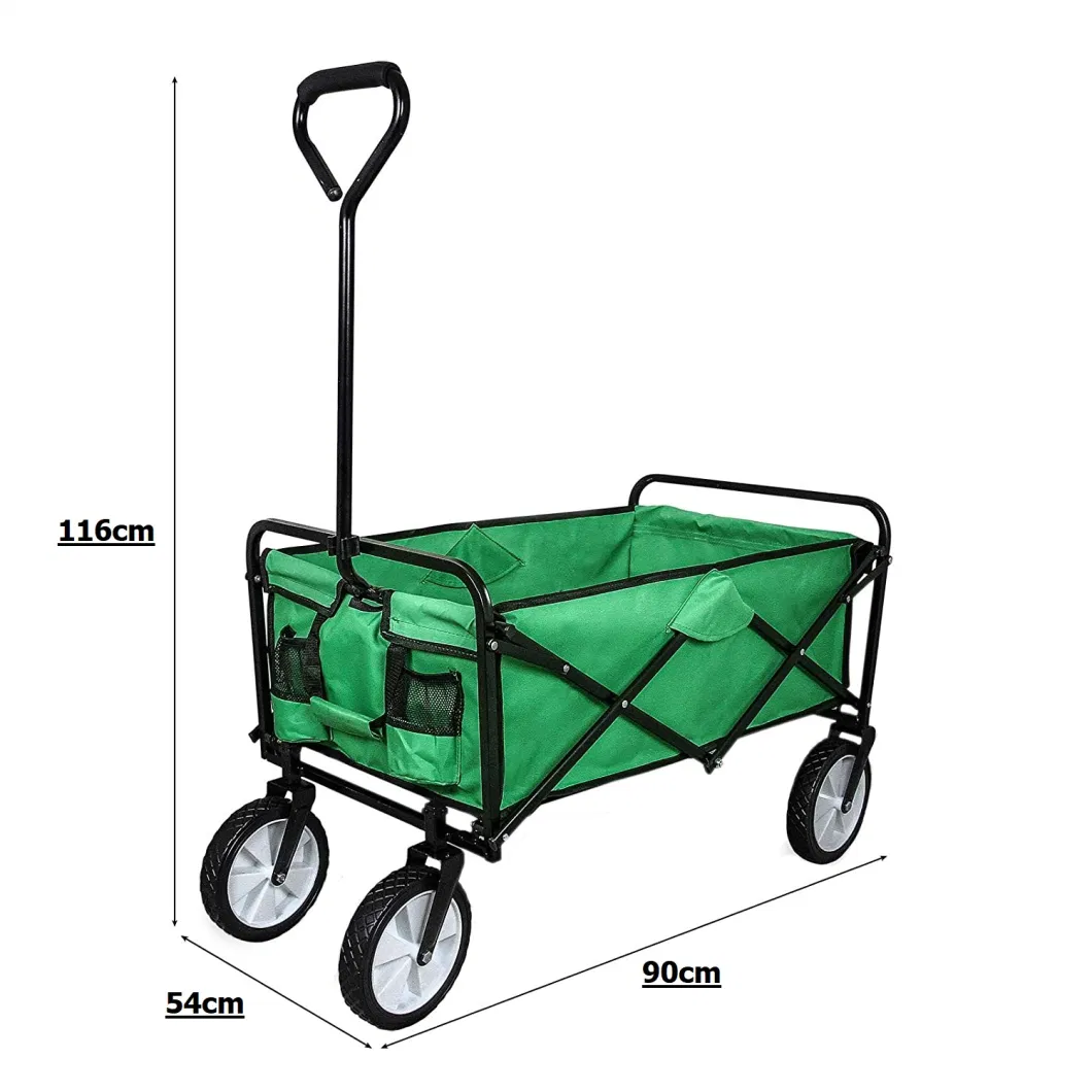 Four Wheels 70kg Heavy Duty Foldable Wheelbarrow, Trolley, Cart-Garden Tool