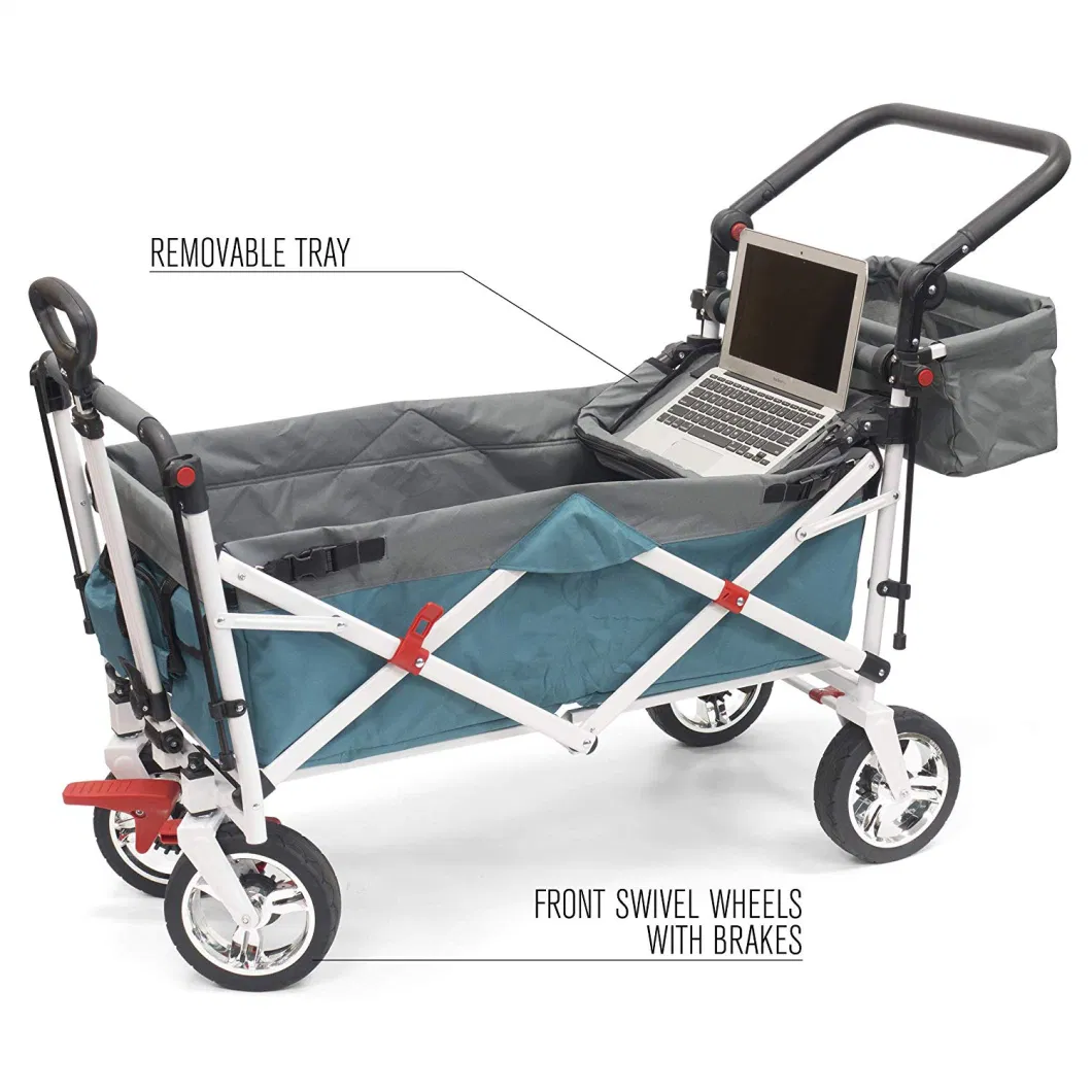 Portal Folding Collapsible Wagon Utility Outdoor Camping Beach Cart Garden Park Trolley 4 Strong Wheels